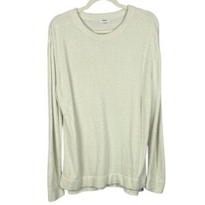 Knix Soft Knit Neutral Everyday Essential Cream Crewneck Long Sleeve Large Top